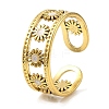 304 Stainless Steel Enamel Open Cuff Rings for Women RJEW-F166-17G-02-1