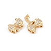 Brass Micro Pave Clear Cubic Zirconia Fold Over Clasps KK-C075-41G-2