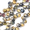 Electroplate Glass Beads Strands EGLA-D030-17Z-1