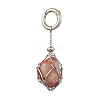 201 Stainless Steel Macrame Chain Pouch Empty Stone Holder Pendant Decoration HJEW-JM02292-2