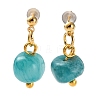 Natural Howlite 304 Stainless Steel Dangle Stud Earrings LS-EJEW-H017-02G-01-2