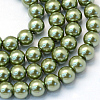 Baking Painted Pearlized Glass Pearl Round Bead Strands HY-Q330-8mm-49-1