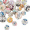 24Pcs 3 Styles Round Brass Rhinestone Beads KK-TA0003-25-3