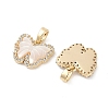 Natural White Shell Butterfly Charms KK-U043-24G-2