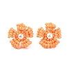 Daisy Glass Seed Beaded Stud Earrings EJEW-MZ00334-02-2