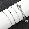 304 Stainless Steel Dapped Chain Necklaces NJEW-Z084-02P-03-3