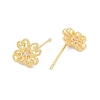 Brass Micro Pave Clear Cubic Zirconia Stud Earring Findings KK-Z099-01G-01-2