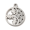 Non-Tarnish 304 Stainless Steel Textured Pendants STAS-J040-07B-P-2