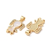Brass Micro Pave Clear Cubic Zirconia Pendants KK-B083-28A-G-2