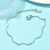 Twisted 304 Stainless Steel Bar Link Chains Bracelets for Women BJEW-D456-04P-1