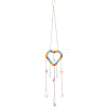 1Pc Colorful Glass Beaded Woven Net Suncatchers AJEW-CY0001-95A-1