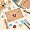 Brass Wax Seal Stamps with Rosewood Handle AJEW-WH0412-0105-4