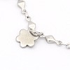 Tarnish Resistant 304 Stainless Steel Flower Charms Bracelets BJEW-J107-10-2