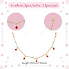 12Pcs 6 Colors Alloy Glass Rhinestone Shoe Chains HJEW-DR00105-2