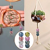 32Pcs 8 Colors Bohemian Style Printed Schima Wood Beads WOOD-YW0001-93-6