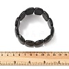 Natural Black Moonstone Beads Rectangle Beaded Stretch Bracelet BJEW-Q012-01A-3