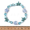 Natural Howlite Beaded Bracelets BJEW-JB14227-5