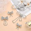 CHGCRAFT 12Pcs 4 Style Crystal Rhinestone Bowknot Lapel Pins JEWB-CA0001-19-3