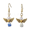 Angel Antique Golden Alloy & Resin Dangle Earrings EJEW-JE05686-10-1
