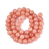 Natural Dyed Yellow Jade Gemstone Bead Strands X-G-R271-8mm-Y31-3