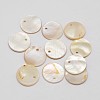 Dyed Natural Flat Round Shell Pendant X-SHEL-P003-04E-1