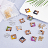 SUPERFINDINGS DIY 6 Pairs Rhombus Resin & Walnut Wood Earring Makings DIY-FH0001-94-5