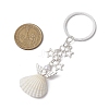 3Pcs 3 Styles Natural Shell Keychains KEYC-JKC00973-3