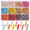 12 Colors Glass Twist Bugle Beads SEED-PH0002-17B-1