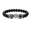 Natural Frosted Stone Round Beads Stretch Bracelets QM6104-8-1