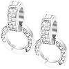 2Pcs Rack Plating 925 Sterling Silver Micro Pave Clear Cubic Zirconia Enhancer Shortener Bails STER-BBC0009-35-8