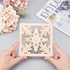 Natural Solid Wood Carved Onlay Applique Craft WOOD-FH0001-13-3