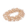 Transparent Electroplate Glass Beads Strands EGLA-F152B-PL02-2