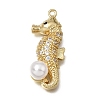 Brass Micro Pave Clear Cubic Zirconia Pendants KK-K427-47G-1