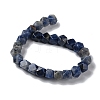 Natural Sodalite Star Cut Round Beads Strands G-M418-C05-01-3