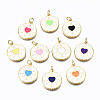 Brass Enamel Pendants KK-S362-013-NR-1