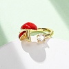 Brass Micro Pave Cubic Zirconia Open Cuff Rings for Women RJEW-U057-26G-02-2
