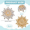 2Pcs Flower Alloy Brooches JEWB-FG0001-31B-2
