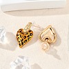 Brass Enamel Stud Earrings EJEW-P301-09G-2