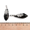 Natural Obsidian Faceted Teardrop Pendants G-Q163-04P-07-3