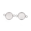 201 Stainless Steel Cabochon Connector Settings X-STAS-F191-15S-D-3