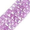 Electroplate Transparent Crackle Glass Beads Strands EGLA-Q135-02A-B05-1