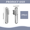 200Pcs Iron Folding Crimp Ends FIND-ME0001-91-2