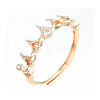Brass Micro Clear Cubic Zirconia Adjustable Ring Settings LS-KK-T062-238G-3