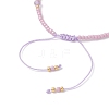 Natural Amethyst & Seed Glass Beaded Braided Bead Bracelets BJEW-JB12605-01-4