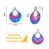 24Pcs 3 Colors 201 Stainless Steel Pendants Ion Plating(IP) STAS-DC0013-49-2