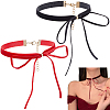 2Pcs 2 Colors Bowknot Velvet Choker Necklaces for Women NJEW-CY0001-01-1