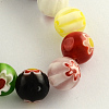 Round Handmade Millefiori Glass Beads Strands X-LK-R004-81-1