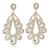 Teardrop Brass with Rhinestone Stud Dangle Earrings FS-WGBB975-03-1