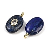 Natural Lapis Lazuli & Cubic Zirconia Pendants G-Z076-01G-11-2