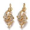 Brass Micro Pave Clear Cubic Zirconia Pendants ZIRC-B002-63G-2